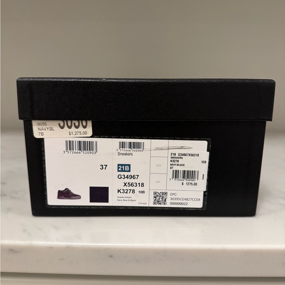 CHANEL Navy Blue/Black Sneakers